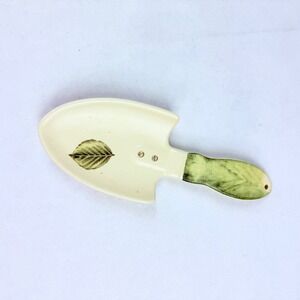 Pfaltzgraff Naturewood Garden Trowel Spoon Rest Ceramic Leaf Pattern USA Made